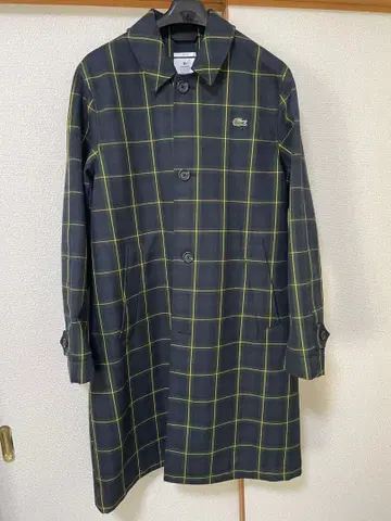 LACOSTE 스텐카라 코트 블랙 옐로우 그린 체크