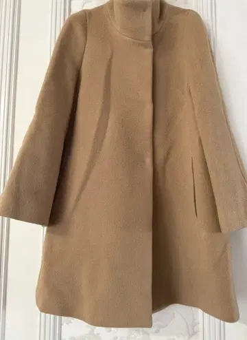 ANAYI 베이지 노카라 롱 코트