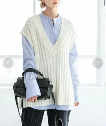 IENA 이에나 울 코드 케이블 베스트 니트 베스트