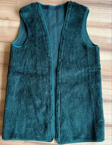 FRONT11201 다크 그린 퍼 롱 베스트