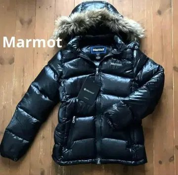 택 포함 새상품 Marmot 블랙 다운 자켓 퍼 포함