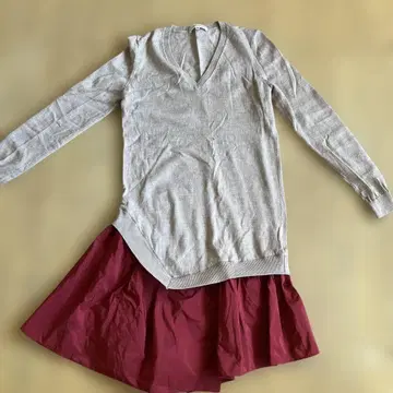 CARVEN 베이지 V넥 니트 XS