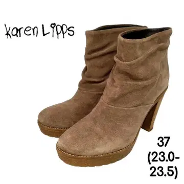 인기 KAREN LIPPS 숏부츠 주름 가죽 37