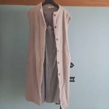 JOURNAL STANDARD 베이지 버튼 달린 롱 베스트 세트