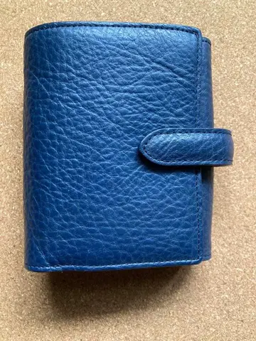 무인양품 네이비 가죽 접이식 지갑