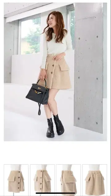 OBLI 새상품급 포근포근 보아 스커트