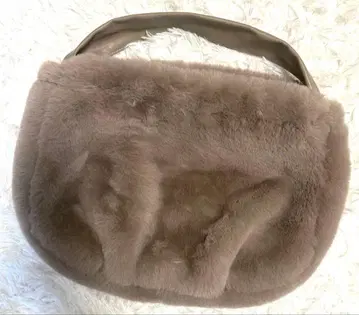 [ 미사용 새상품 ] cache cache 인조 모피 백 브라운 계열