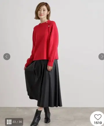 어깨 단추 래글런 슬리브 풀오버