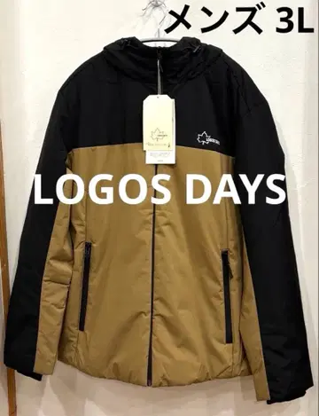 LOGOS DAYS 마운틴 후드티 블랙/베이지 남성용 빅 사이즈