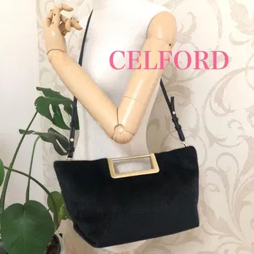 [ 새상품급 ] 셀퍼드 2way 퍼 백 블랙 숄더 핸드백