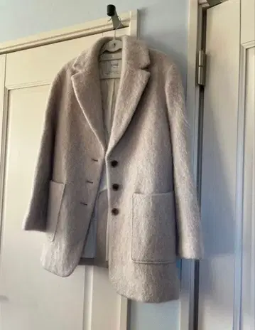 모헤어 양모 샤기 코트