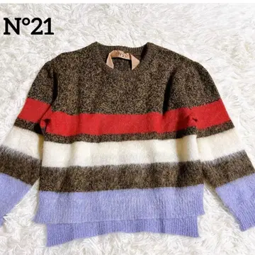 N'21 누메로벤투노 모헤어 울 니트 보더 이탈리아제 M