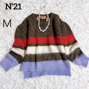 N'21 누메로벤투노 모헤어 울 이탈리아제 니트 보더 M