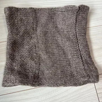 울 100% 니트 짜임 넥워머 모카 베이지