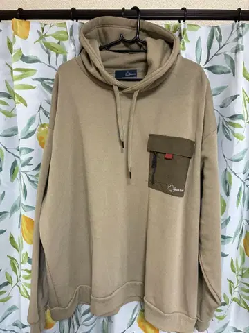 LOGOS DAYS 베이지 프론트 포켓 부착 후드티