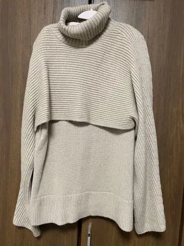 IENA 베이지 터틀넥 니트 스웨터 4way