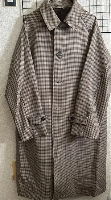 GU 발마칸 코트 체크 브라운
