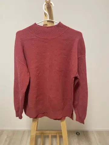 핑크 하이넥 니트 스웨터 긴팔