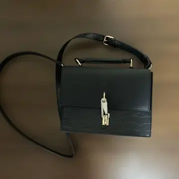 크로커다일 무늬 블랙 숄더백