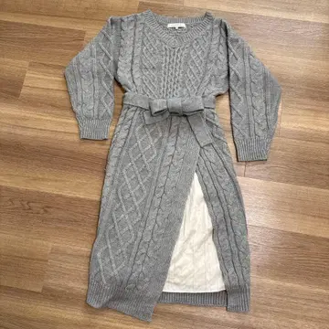 MERCURYDUO 그레이 니트 원피스 벨트 포함