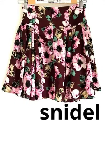 snidel 플라워 프린트 플레어 스커트 하이웨스트 플레어 Y2K