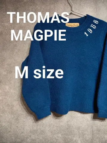 THOMAS MAGPIE 토마스 마그파이 스웨터 38 M 파랑 새상품급