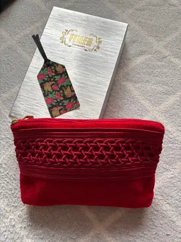 [ 새상품 ] 페이 슈니르 직조 파우치 빨간색