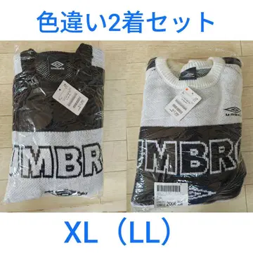 [ 화이트 블랙 세트 ] UMBRO/엄브로 별주 자카드 로고 크루넥 니트