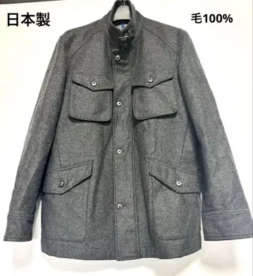 미사용에 가까운 그레이 밀리터리 자켓 모 100% 일본제 코트 PH