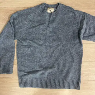 크루넥 스웨터 블루 그레이