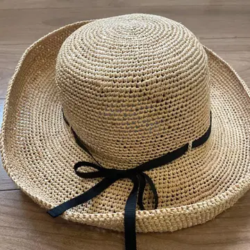 내추럴 스트로우 햇 블랙 리본 포함