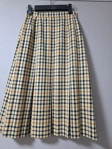 DAKS 체크 플리츠 스커트