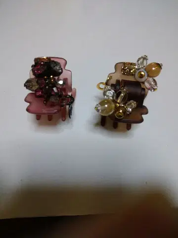 컴플렉스 비즈 작은 클립 2개