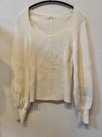 FRAY I.D 화이트 리브 니트 M