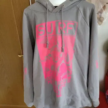 SURF 프린트 후드티 1995년산 그레이/핑크 GAP
