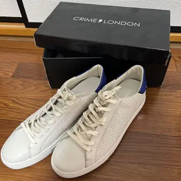 CRIME LONDON 화이트/블루 스니커즈 가죽