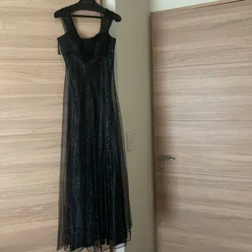 블랙 글리터 롱 드레스