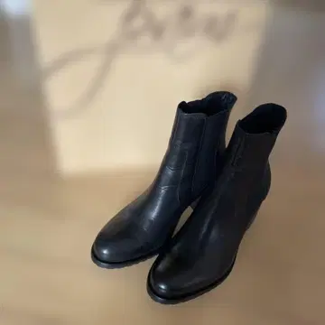 PAM 블랙 가죽 사이드 고어 부츠