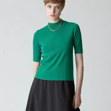 allureville 알아바일 총침 모크넥 5부 소매 풀오버