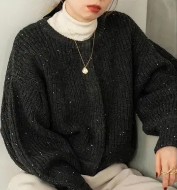 hinari 스팽글 니트 가디건