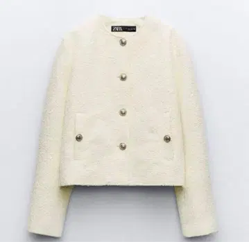 ZARA 노카라 트위드 자켓