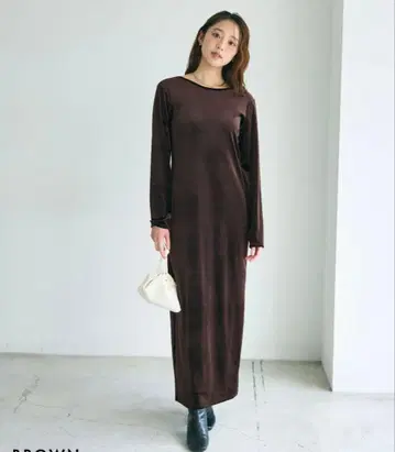 [택 포함 새상품] basement online 백산 벨로아 맥시 원피스