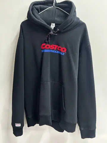 COSTCO 자수 로고 블랙 후드티 L