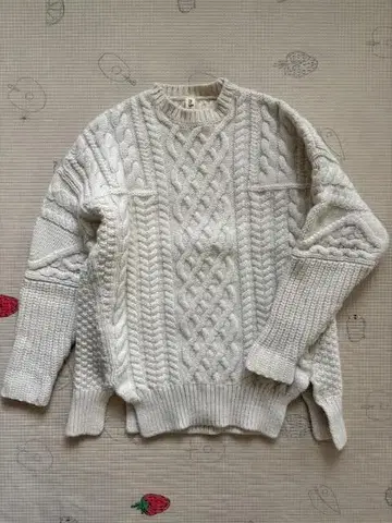 nagonstans 아이보리 케이블 짜임 니트 36