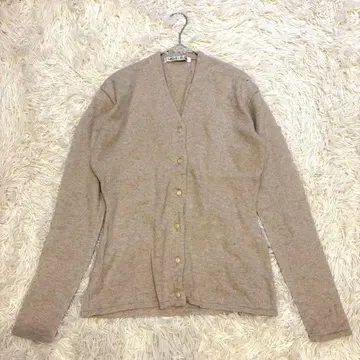 [ MICHEL KLEIN ] 울 혼방 베이지 V넥 긴팔 가디건 9T