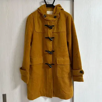 울 혼방 머스타드 더플 코트