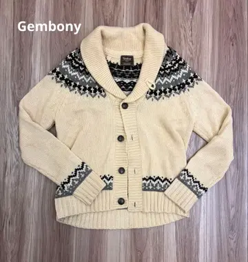[ Gembony ] 숄카라 페어아일 패턴 니트 가디건 [ L 사이즈 ]