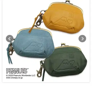 새상품 스누피 천연 가죽 복주머니 지갑