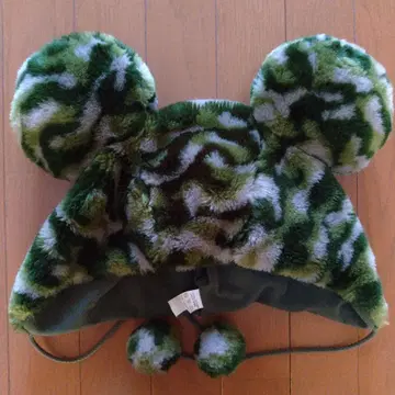 디즈니 팬 캡 카모 패턴 카키 미키 미니 레오파드 무늬