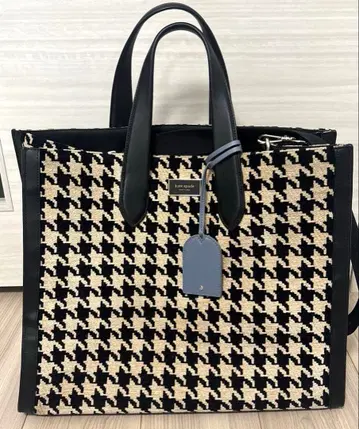 Kate Spade 하운드 투스 토트백 라지